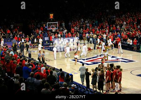 Arizona Vs Stanford Girls University Basketball game at the UofA McKale Memorial center basketball arena in Tucson AZ Stock Photo