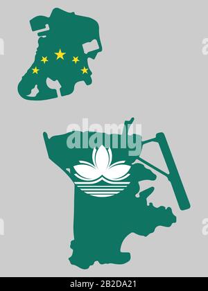 Macau map flag Vector illustration eps 10 Stock Vector