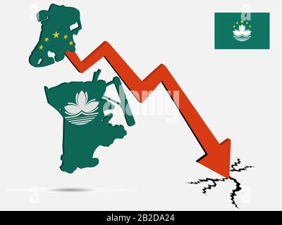 Macau economic crisis vector illustration Eps 10 Stock Vector