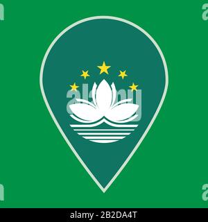 Macau flag icon travel vector illustration eps 10 Stock Vector