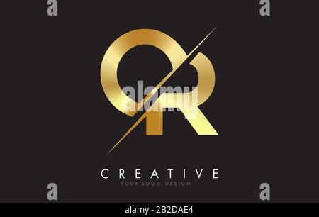 OR O R Letter Logo Design with a Creative Cut. Creative logo design.. Stock Vector