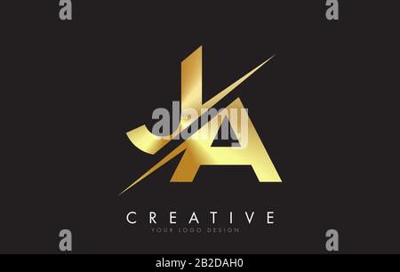 JA J A Letter Logo Design with a Creative Cut. Creative logo design ...