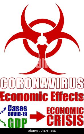 Vector illustration on the coronavirus economic effects Stock Vector