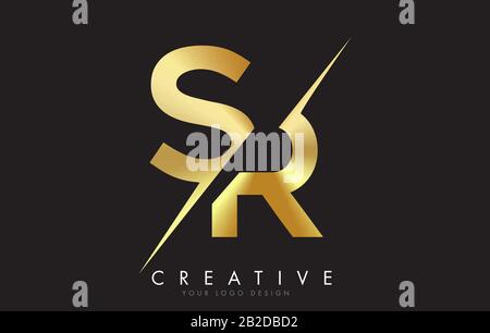 SR Letter Design with Creative Cut and Colorful Rainbow Texture. SR ...