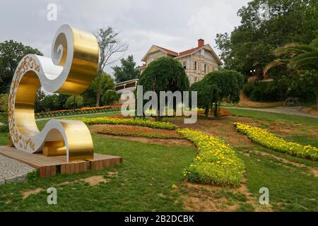 Emirgan park , Istanbul turkey daylight view with clouds in sky in background Stock Photo