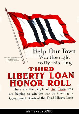 Third Liberty Loan Honor Roll Stock Photo