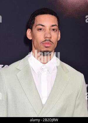 LOS ANGELES, CA - MARCH 01: Melvin Gregg attends the premiere of Warner Bros Pictures' ' The Way Back' at Regal LA Live on March 01, 2020 in Los Angeles, California. Stock Photo