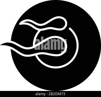 Human reproduction black icon, concept illustration, vector flat symbol, glyph sign. Stock Vector