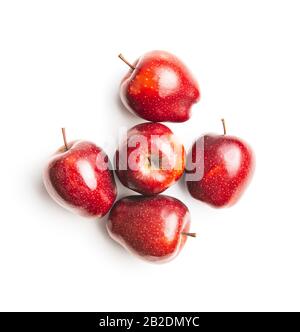 Ripe red apples isolated on white background. Stock Photo