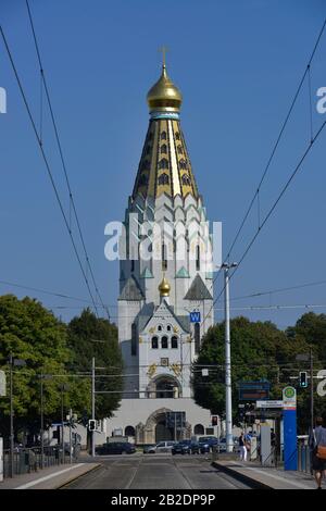 Russische Gedaechtniskirche, Philipp-Rosenthal-Strasse, Leipzig, Sachsen, Deutschland Stock Photo