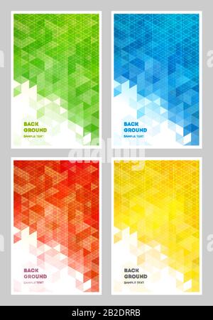 Set of Abstract geometric background design template. Vector Stock Vector