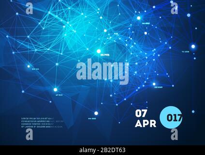 3D Abstract Mesh Background with Circles, Lines and triangular Shapes ...