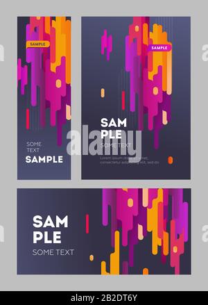Set of flyer and poster minimalistic flat design. Modern abstract background with geometric elements Stock Vector