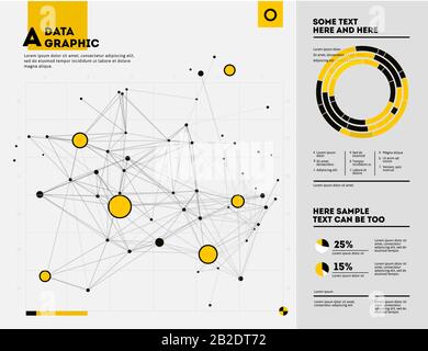 Futuristic infographic. Information aesthetic design. Complex data threads graphic visualization. Abstract data graph Stock Vector