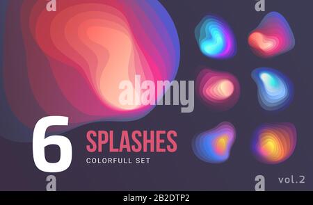 Set of colorful abstract blend shapes. Vector Stock Vector