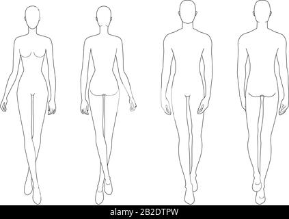 woman outline template front and back