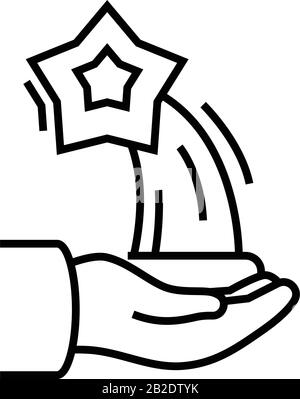 Star statuette line icon, concept sign, outline vector illustration, linear symbol. Stock Vector
