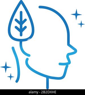 alzheimers disease neurological brain healthcare and medicine vector illustration gradient line icon Stock Vector