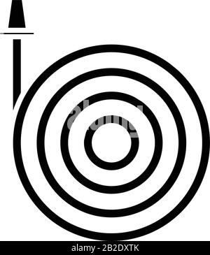 Hose black icon, concept illustration, vector flat symbol, glyph sign. Stock Vector