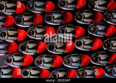 set of lighters photographed with various angles, compositions and sets of lights Stock Photo