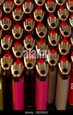 set of lighters photographed with various angles, compositions and sets of lights Stock Photo