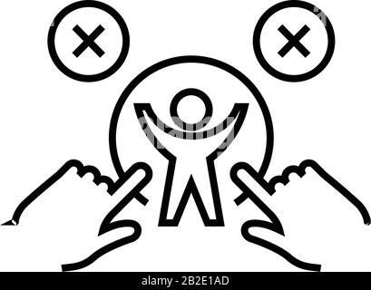 Superhero line icon, concept sign, outline vector illustration, linear symbol. Stock Vector