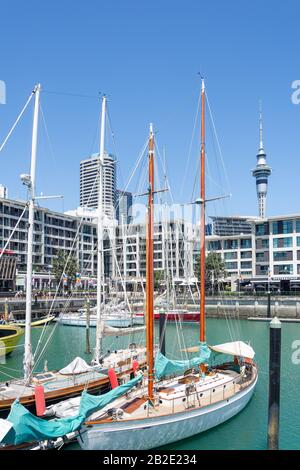 Viaduct Harbour, Auckland Waterfront, City Centre, Auckland, Auckland Region, New Zealand Stock Photo