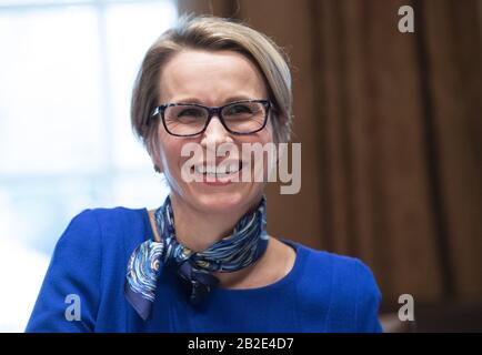 Washington, United States. 02nd Mar, 2020. Emma Walmsley, CEO of GlaxoSmithKline, attends a meeting held by President Donald Trump with the Coronavirus Task Force and fellow pharmaceutical executives, at the White House in Washington, DC on March 2, 2020. Photo by Kevin Dietsch/UPI Credit: UPI/Alamy Live News Stock Photo