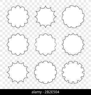 Set of decorative stars, gears, speech talking bubbles for your design. Stock Vector