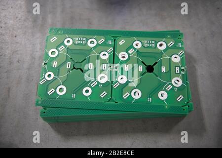 Stack of Printed Circuit Boards (PCB) Stock Photo