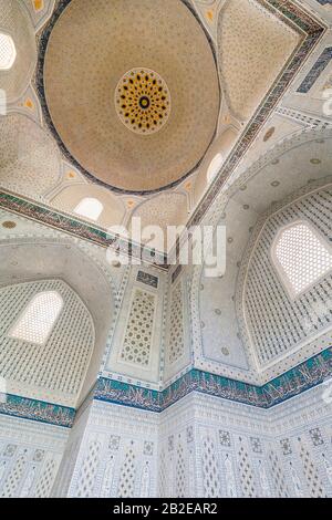 Interior of Iwan, is Islamic hall, at courtyard of Bibi Khanym Mosque, Bibi Khanum mosque, Samarkand, Uzbekistan, Central Asia, Asia Stock Photo