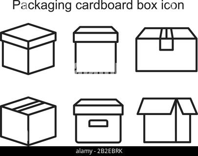 Packaging cardboard box icon template black color editable. Packaging cardboard box icon symbol Flat vector illustration for graphic and web design. Stock Vector