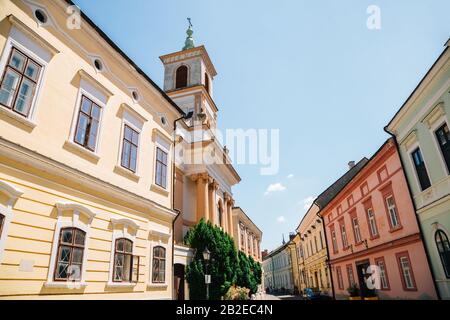 Castle district colorful buildings in Veszprem, Hungary Stock Photo