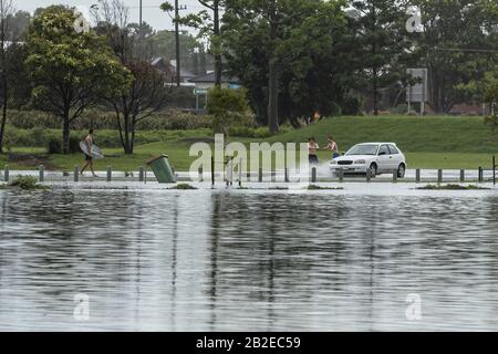 flooding on the Gold Coast, Queensland, Australia Stock Photo