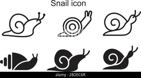 Snail icon template black color editable. Snail icon symbol Flat vector illustration for graphic and web design. Stock Vector