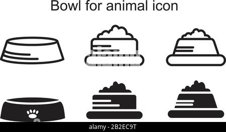 Bowl for animal icon template black color editable. Bowl for animal icon symbol Flat vector illustration for graphic and web design. Stock Vector
