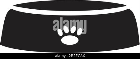 Bowl for animal icon template black color editable. Bowl for animal icon symbol Flat vector illustration for graphic and web design. Stock Vector