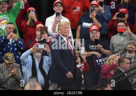 President Donald Trump appears during a rally Dec. 10, 2019, at Giant Center in Hershey, PA.