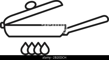 Frying pan icon template black color editable. Frying pan icon symbol Flat vector illustration for graphic and web design. Stock Vector