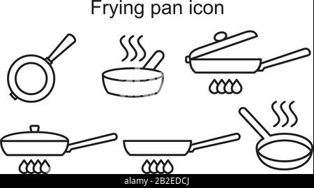 Frying pan icon template black color editable. Frying pan icon symbol Flat vector illustration for graphic and web design. Stock Vector