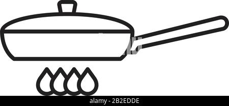 Frying pan icon template black color editable. Frying pan icon symbol Flat vector illustration for graphic and web design. Stock Vector