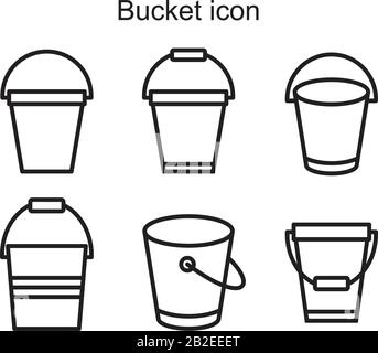 Bucket icon template black color editable. Bucket icon symbol Flat vector illustration for graphic and web design. Stock Vector
