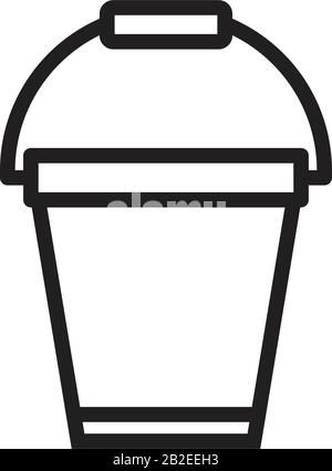 Bucket icon template black color editable. Bucket icon symbol Flat vector illustration for graphic and web design. Stock Vector