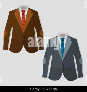 set of formal tuxedo isolated vector illustration Stock Vector