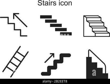 Stairs icon template black color editable. Stairs icon symbol Flat vector illustration for graphic and web design. Stock Vector