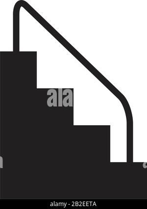 Stairs icon template black color editable. Stairs icon symbol Flat vector illustration for graphic and web design. Stock Vector