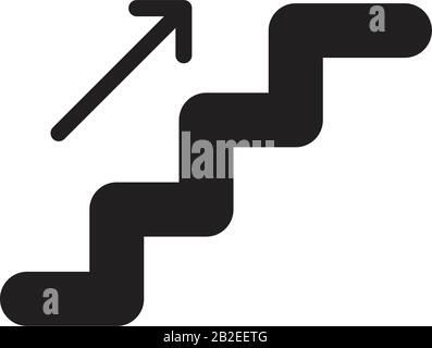 Stairs icon template black color editable. Stairs icon symbol Flat vector illustration for graphic and web design. Stock Vector