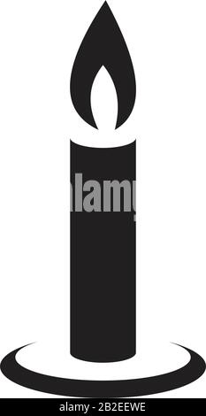 Candle icon template black color editable. Candle icon symbol Flat vector illustration for graphic and web design. Stock Vector