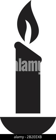 Candle icon template black color editable. Candle icon symbol Flat vector illustration for graphic and web design. Stock Vector