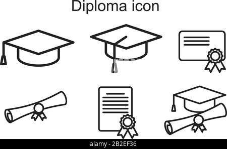 Diploma icon template black color editable. Diploma icon symbol Flat vector illustration for graphic and web design. Stock Vector